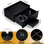 Cinnvoice Tea Bag Organizer Wood Tea Organizer Storage Box 8 Compartments Container Holder with Lid to Storage and Keep Fresh(Black)