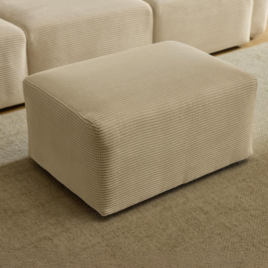 VINGLI Movable Ottoman for Corduroy Cloud Sectional Couches,Khaki