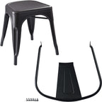Amazon Basics Metal Dining Chairs, Easy to Assemble, Indoor/Outdoor, Stackable, Matte Black, 4-Pack