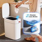 funest Bathroom Trash Can with Lid, Automatic Motion Sensor Trash Can, 3.5 Gallon Garbage Can, Type-C Rechargeable, Bag-Holding Design, One-Pull Auto Packing, Quiet-Close Hinge for Bedroom, Office