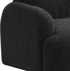 25.5" W Black Sherpa Bear Shaped Armchair