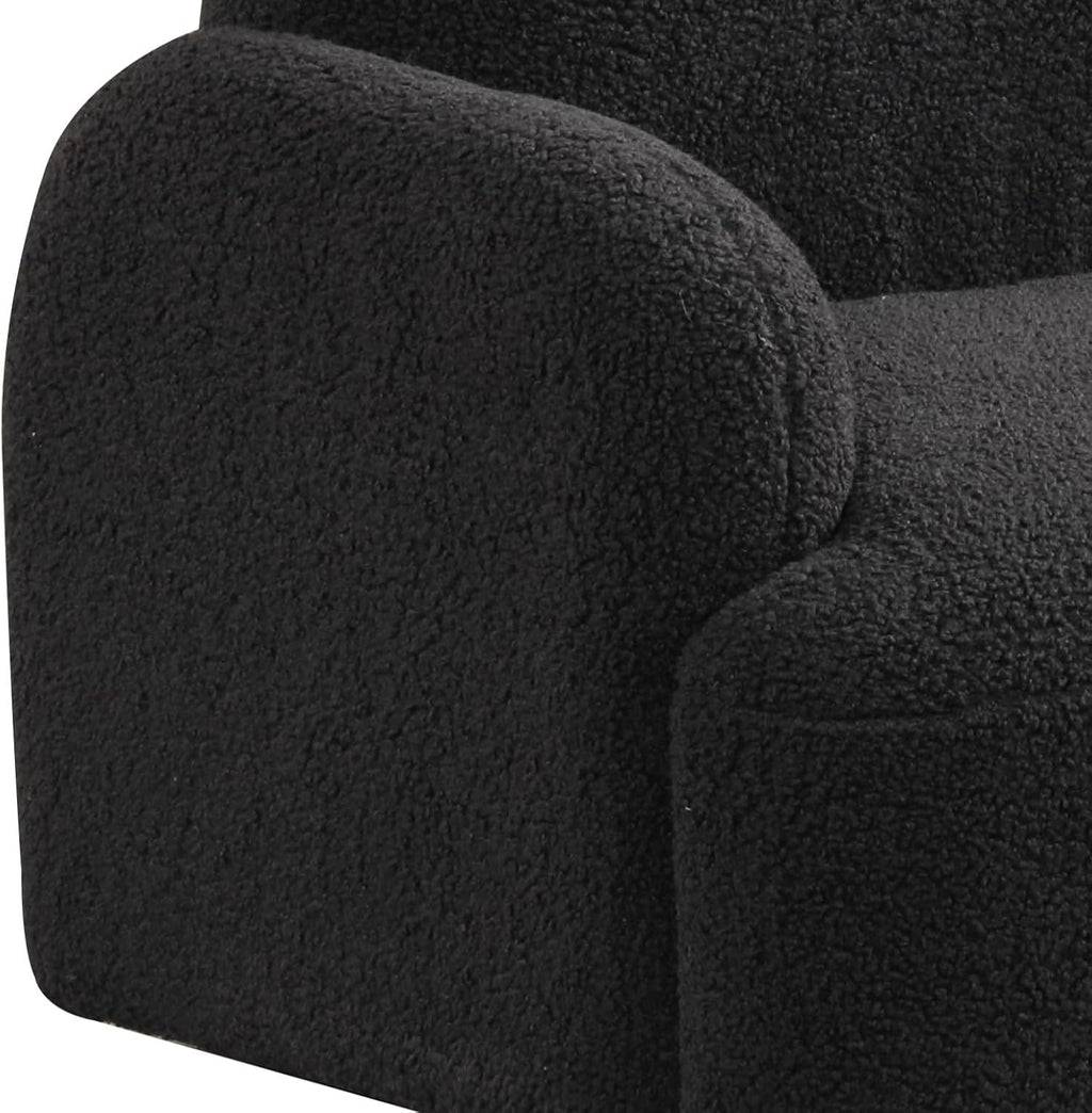 25.5" W Black Sherpa Bear Shaped Armchair