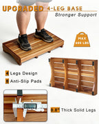 Acacia Wood Bed Step Stool for Adults Elderly Kids, Height 3.5 inches | Wooden Stepping Platform for Bedroom Bathroom Kitchen Porch Garden Outdoor, Weight Capacity 600lbs