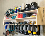 Cordless Drill Tool Holder Organization Storage Rack Wood Shelf Case Organizer 10-Slot Birch Plywood