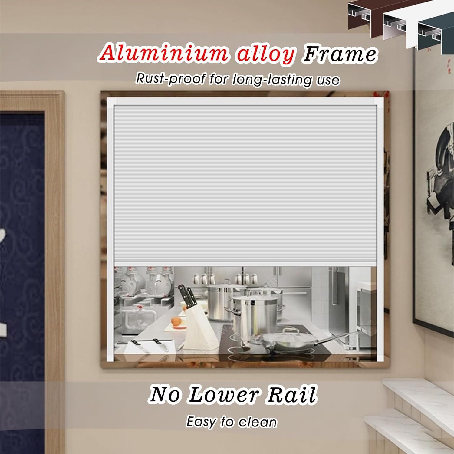 Honeycomb Foldable Panels, Small Folding Door Window with Black Aluminu for Kitchen, Dining Room, and Wall Cupboards - Space-Saving Design