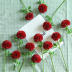 Floweroyal 12pcs Artificial Chrysanthemum Ball Flowers Silk Hydrangea Bridal Wedding Bouquet for Home Garden Party Office Coffee House Decoration