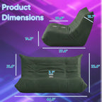 Homall Floor Gaming Chair Boneless Loveseat Couch, Ergonomic Floor Sofa Couch with Cup Holders, Leather Lazy Floor Lounger for Gaming, Reading, Relaxing, Watching TV (Olive Green)