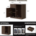 Mini Fridge Cabinet with Power Outlet, Coffee Bar Cabinet with Fridge Space & Wine Glass Rack, Fluted Buffet Sideboard with Drawer & Adjustable Shelf, Home Bar Cabinet for Living, Dining Room Kitchen
