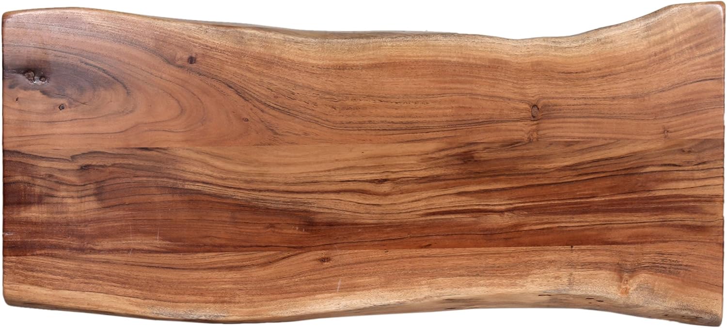 Alaterre Furniture Live Edge Wood Bench with Hairpin Metal Legs - Industrial Modern Entryway Bench with Minimalist Design - Furniture for Entryway, Dining Room, Kitchen, or Bedroom (48 Inch)