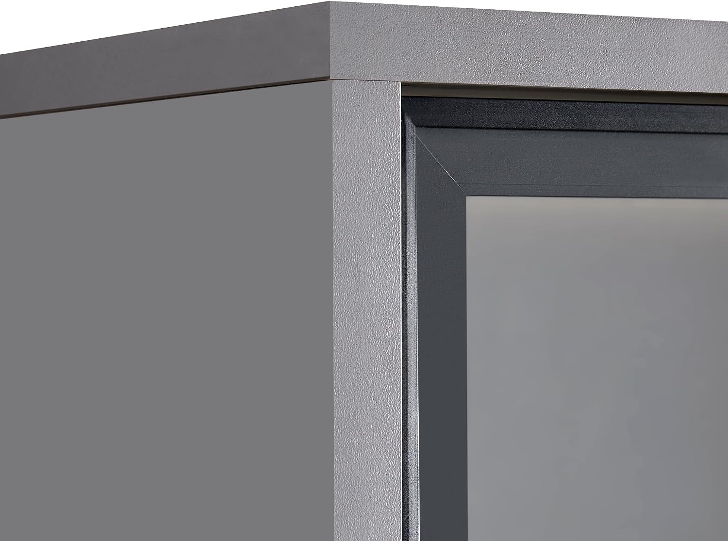 roomfitters 60.6'' Display Cabinet with Glass Doors, Freestanding Pantry Storage Cabinet with Adjustable Shelves for Home, Grey