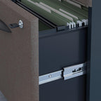 Bush Business Furniture Series A 48W Corner Desk with Mobile File Cabinet in Slate and White Spectrum