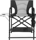 OmySalon Directors Camping Chair with Side Table Storage Bag, Foldable Camping Chair for Aritist & Client (22in)