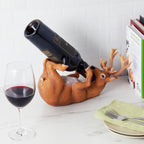 TRUE Buzzed Buck Bottle Holder for Kitchen Decor or Bar Carts, Bottle Rack for Wine Decor Bottle Storage, Detailed Polyresin Novelty Animal Wine Display