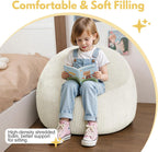 COMAX Bean Bag Chairs for Kids, Toddler BeanBag Sofa with Filler Bean Couch Stuffed for Boys and Girls, Lazy Floor Chair for Playroom, Nursery Room, Beige