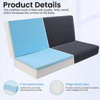 HOMBYS 8 Inch Memory Foam Futon Mattress Full Size, Split Foldable Futons Sofa Couch Bed Floor Mattress, Convertible Sofa Bed Mattress Fits Most Daybed and Futon Frames, 75" x 54"(Frame Not Included)