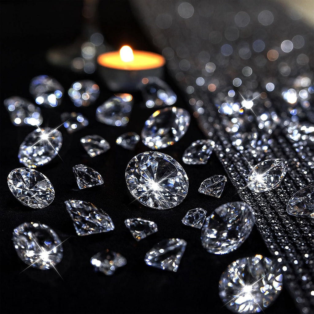DomeStar 1,000PCS Diamond Decorations, Clear Fake Diamonds Vase Fillers Acrylic Crystal Gems for Wedding Table Scatters Party Decor(0.24-1.2inch)