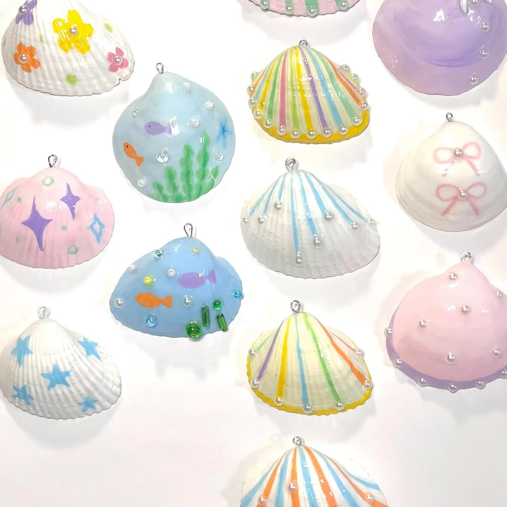 140Pcs Tiny Sea Shells - 0.8-1.2 inches Natural Small White Clam Shells for Crafts Bulk for Home Decor, Beach Theme Party, Fish Tank Vase Filler, Bracelet Making
