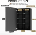 Medicine Cabinet with Mirror, 16 x 24 Frameless Beveled Bathroom Mirror with Storage, Aluminum Recessed or Wall Mount Medicine Cabinet, 6 Adjustable Shelves for Tall Bottles, DTC Soft Close