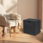 Dark Gray 33 Gal Wood & Rattan Plastic Storage Bench, Outdoor Deck Box, Patio Storage Box for Garden Cushions Tools, Garden Tool Storage Pool Accessory Holder Cushions Lid Side Table Function