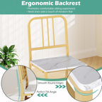 Giantex 3-Piece Dining Table Set, Rectangular Kitchen Table with Storage Rack and 2 Dining Chairs, Heavy-Duty Metal Frame, Space-Saving Dinette Set for Breakfast Nook, Apartment (White + Gold)