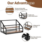 YQBRAO 2-Tier Coffee Syrup Organizer, 8-Bottle Rack, Rustic Brown | Holds up to 8 bottles in two raised rows for coffee bars, kitchens, counters, and beverage stations.