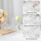 RUCKAE Glass Bud Vases Mini Flower Vase Small Vintage Vases for Centerpiece Table Wedding Decorations Home Decor Party(Transparent 12 Pack)