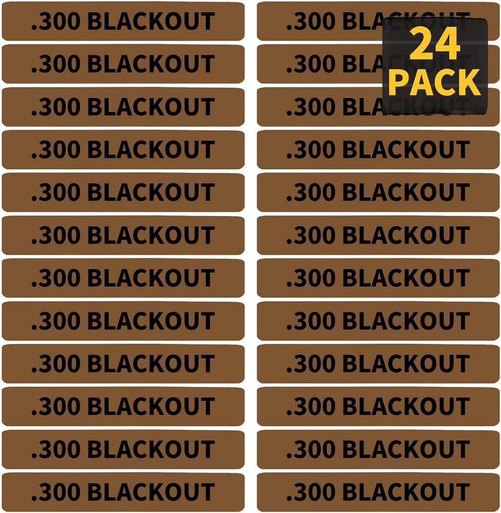 24 Pack Miaozhun .300 Blackout Magazine Marking Bands 300 BLK Magazine Caliber Identification(Coyote Brown-Black)