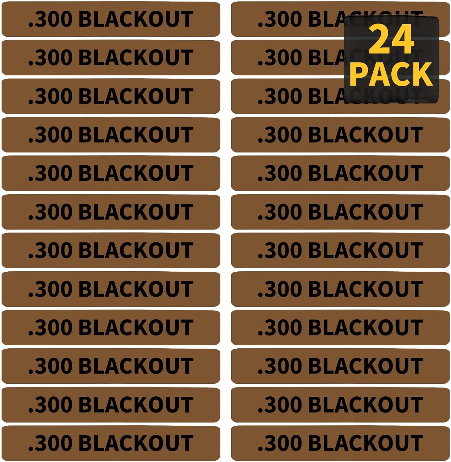 24 Pack Miaozhun .300 Blackout Magazine Marking Bands 300 BLK Magazine Caliber Identification(Coyote Brown-Black)