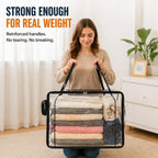 Stuffed Storage Pvc Organizer Bag Doll Storage Container Waterproof, Large Heavy Duty Thick Plastic Clear Storage, Large Clear Thick Plastic Storage Box with Hinged Lid for Clothes (black*4)