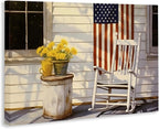 Stupell Industries 'Americana Deco Scene'| Canvas Art | Stupell Industries | 24 x 16 Inches, Easy to Hang and Sturdy, Made in USA, by Petal Prints Design