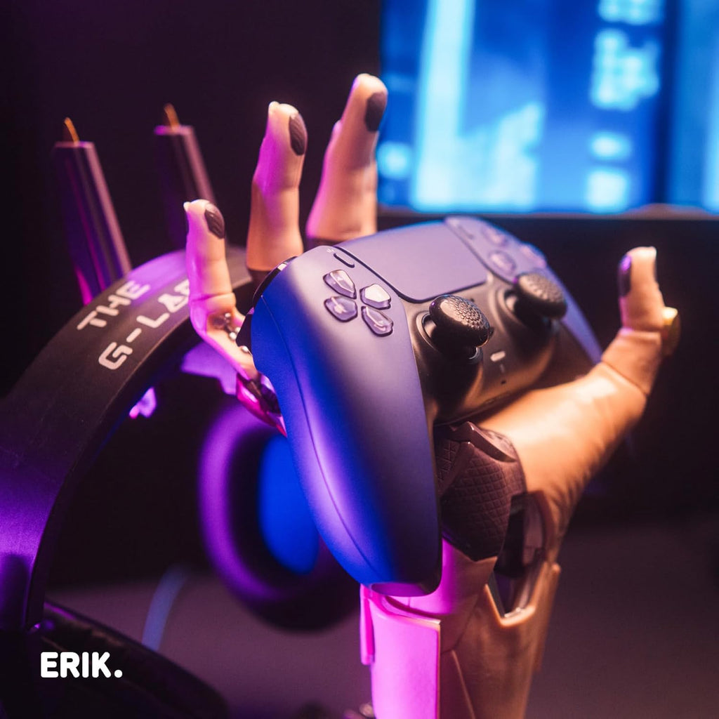 Grupo Erik Cyberpunk Gaming Controller Holder | Gaming Headset Stand | Gaming stuff & Gaming Room Decor | Controller stand perfect for Gamer Gifts | 6.3 x 7.9 x 10.8 in
