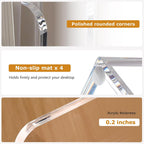 SANRUI Desk Organizer Clear Acrylic Desk Magazine File Holder with 3 Vertical Sections Magazine Rack File Organizer for Office, Home, School