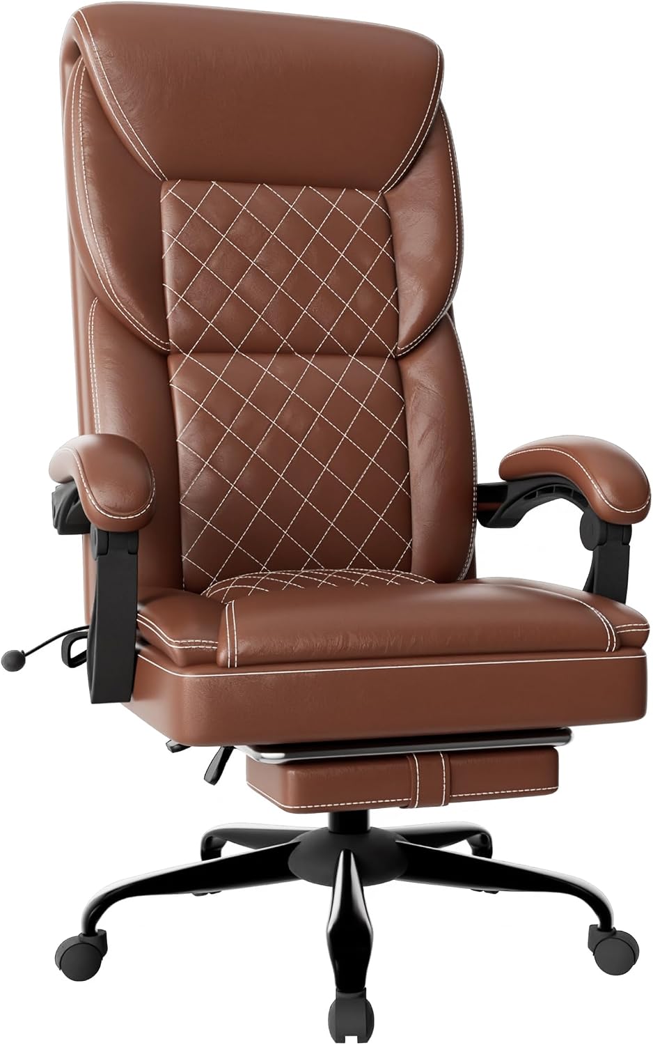 Gaming Chair, Office Chair with Inflatable Lumbar Support, Ergonomic Comfortable Wide Computer Chair with Footrest and Linked Soft Armrests, High Back 3D Enveloping Seat Cushion