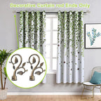 Bronze Curtain Finials, 2Pcs Leafy Branches Style, Fits Dia. 0.9-1.1" Rods, Easy to Install, Strong & Durable Aluminum Alloy, Bronze Textured Finish