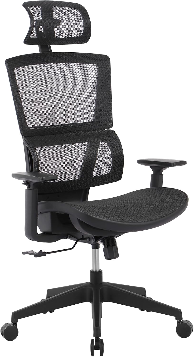 Realspace® Radano Mesh High-Back Executive Office Chair, Black, BIFMA Compliant