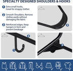 ZenStyle 100 Pack Standard Size White Plastic Hangers for Clothes Lightweight Space Saving Tubular Clothing Hangers (Black)
