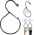 MEILIDY Belt Hanger, Compact Metal Belt Rack with Hooks Safety Buckle for Closet, Black, 2 Pcs