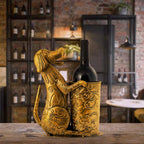 Retro Gold Wine Holder Metal Dog Shaped Wine Rack for Home Dinning Tabletop Decoration Gifts