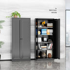 INTERGRAET Kitchen Pantry Cabinet, 63" Tall Metal Pantry Storage Cabinets with 2 Doors and 4 Shelves, Black Metal Storage Cabinet,Cupboard for Home,Kitchen,Living Room