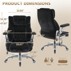 Fabric Big and Tall Office Chair 600LBS Capacity with 5D Flip Arms,Heavy Duty Cloth Computer Chair,Plus Size High Back Desk Chair with Wide Pocket Spring Seat