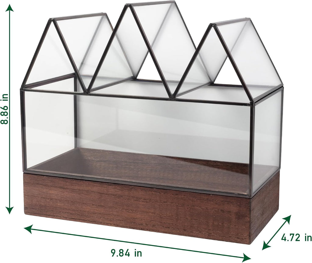 D'Eco Glass Castle Centerpiece (10x9x5)- Tabletop Planter Terrarium- Spring Easter Home Decor & Wedding Letterbox - Fill w Succulents, Moss, Colorful Eggs, Bunny Rabbits, Grass- Gift for Plant Lovers