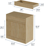 Housoul Buffet Cabinet with 2 Doors and Drawer, Coffee Bar Cabinet with Adjustable Shelf, Modern Kitchen Buffet Sideboard for Living Room, Kitchen, Natural