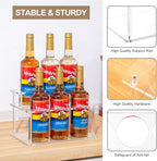 Acrylic Coffee Syrup Organizer, 2 Tier Coffee Syrup Rack (6 Bottle Capacity), Syrup Bottle Holder Stand for Coffee Bar, Kitchen Countertop Syrups, Condiments and Wine (Transparent)