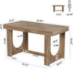LITTLE TREE 63" Bar Table, Large Wood Home Bar Unit, Rectangular Dining Pub Table with Footrest for Home Kitchen, Dining Room, Living Room, Bistro, Brown