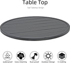 Anmutig 27.5 Inch Round Outdoor Metal Table for 2, Patio Bistro Table with Curved Legs, All Weather Slatted Table for Lawn, Garden, Balcony, Deck, Black