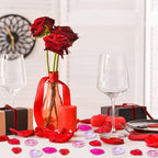 Deekin 240 Pcs Mini Heart Vase Filler Acrylic Table Scatter Heart Ornaments Mini Lips Small Rose Flower Beads Table Scatter for Engagement Wedding Anniversary Party