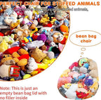 Clear Stuffed Animal Storage Bean Bag Chair for Kids 150L PVC Waterproof Toy Organizer Bean Bag Chair Cover with Zipper, Easy-Clean Plush Toy Holder Seat for Nursery & Playroom (A)