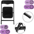 Heritage Kids Padded Folding Chair for Kids, Set of 2, Black, Ages 3+