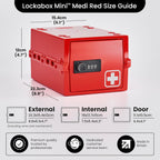 Lockabox Mini™ | Small Medicine Lock Box with Combination Lock (Half Letter Sized) | Mini Medical Lockable Box For Tablets, Creams & Medical Pens | External Size 8.8 x 6.1 x 4.7 Inches (Medi Red)