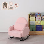 Baby Rocking Chair,Toddler Chair,Kids Chair,Kids Sofa, Shaky Metal Foot and Sherpa Fabric,Toddler Rocking Armchair for Boys and Girls Rest (Pink)